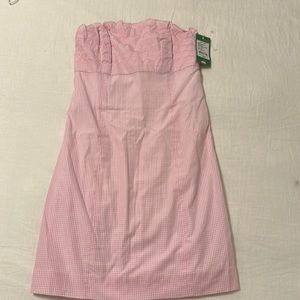 Lilly Pulitzer Franco Dress pink and white Gingham 0 new with tags